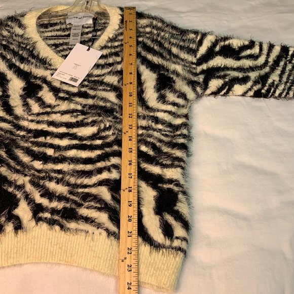 House Of Sunny Zebra Print V-Neck Jumper Heavy Long Sleeve Sweater Size 4 NWT! - Picture 11 of 13